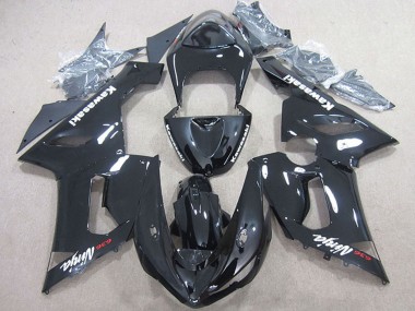 Kawasaki ZX6R Motorrad Verkleidung 2005-2006 - Glanzendes Schwarz