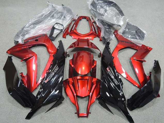 Kawasaki ZX10R Motorrad Verkleidung 2011-2015 - Rot Glanzendes Schwarz