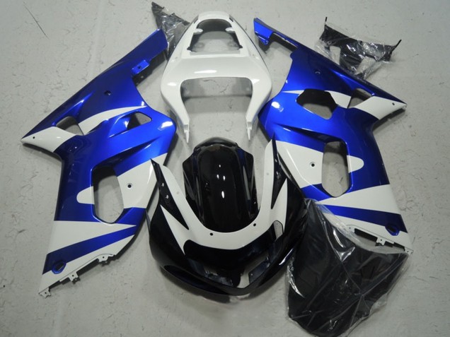 Suzuki GSXR 600 Motorrad Verkleidung 2001-2003 - Weiss Blau Glanzendes Schwarz
