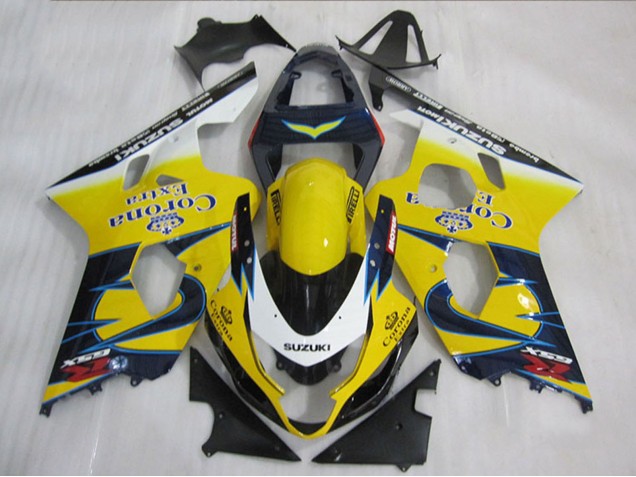 Suzuki GSXR 600 Motorrad Verkleidung 2004-2005 - Gelb Weiss Blau Corona Extra