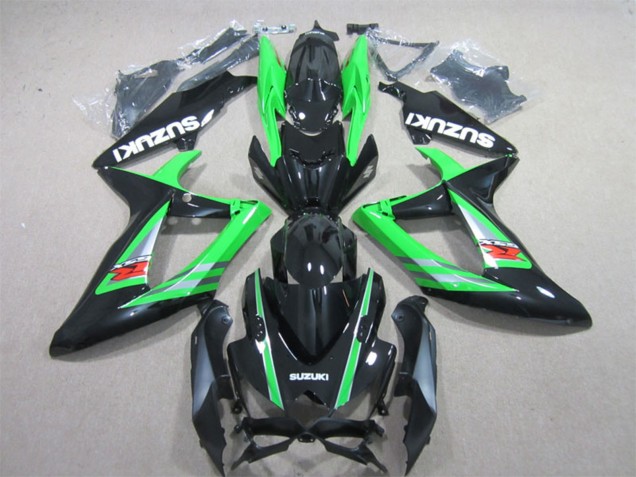Suzuki GSXR 600 Motorrad Verkleidung 2006-2007 - Grun Glanzendes Schwarz Rot