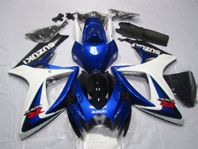 Suzuki GSXR 600 Motorrad Verkleidung 2006-2007 - Weiss Blau Glanzendes Schwarz Rot