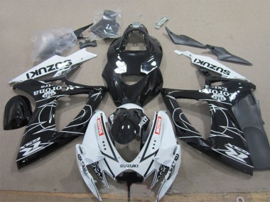 Suzuki GSXR 600 Motorrad Verkleidung 2006-2007 - Weiss Schwarz Corona Extra Motul