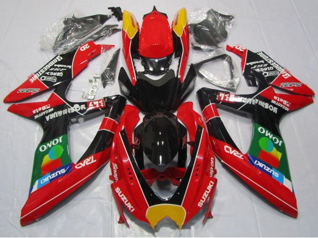 Suzuki GSXR 600 Motorrad Verkleidung 2008-2010 - Rot Orange Blau Grun Schwarz JOMO