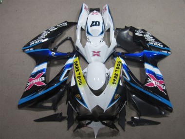 Suzuki GSXR 600 Motorrad Verkleidung 2008-2010 - Weiss Blau Schwarz Gelb Dunkel Dog Rosa X
