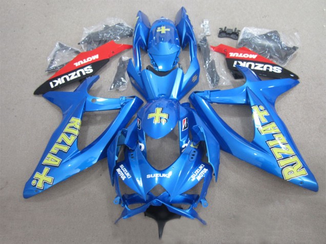 Suzuki GSXR 600 Motorrad Verkleidung 2008-2010 - Blau Gelb Rot Schwarz Rizla Motul