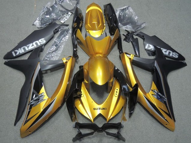 Suzuki GSXR 600 Motorrad Verkleidung 2008-2010 - Gold Matt Schwarz