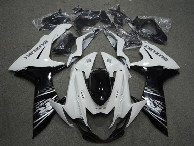 Suzuki GSXR 600 Motorrad Verkleidung 2011-2024 - Weiss Glanzendes Schwarz