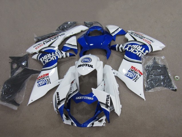Suzuki GSXR 750 Motorrad Verkleidung 2011-2024 - Weiss Lucky Strike Motul