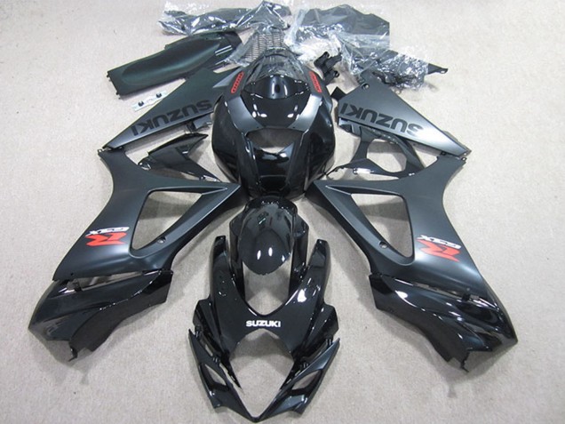 Suzuki GSXR 1000 Motorrad Verkleidungen Kit 2007-2008 - Glanzendes Schwarz Matt Schwarz