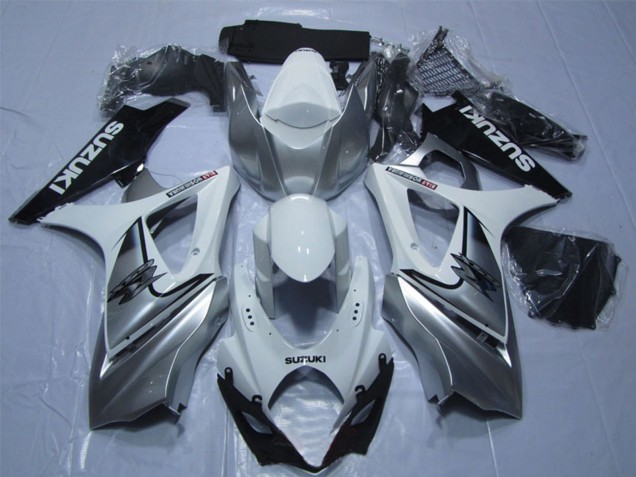 Suzuki GSXR 1000 Motorrad Verkleidung 2007-2008 - Weiss Silber Schwarz
