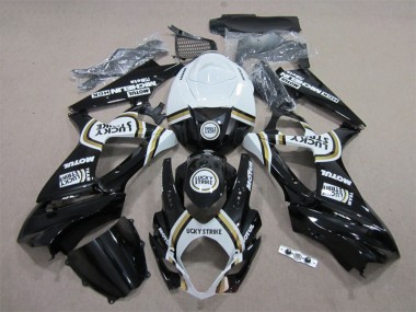 Suzuki GSXR 1000 Motorrad Verkleidung 2007-2008 - Weiss Schwarz Lucky Strike Motul