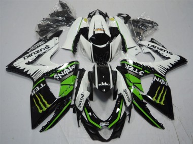 Suzuki GSXR 1000 Motorrad Verkleidung 2009-2016 - Weiss Grun Monster Schwarz Pizzoli