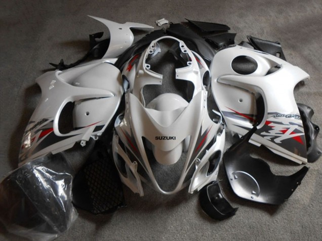 Suzuki GSXR 1300 Hayabusa Motorrad Verkleidung 2008-2020 - Weiss Schwarz