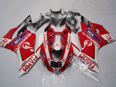 Ducati 1199 Motorrad Verkleidung 2011-2014 - Weiss Rot Fiamm Ficc