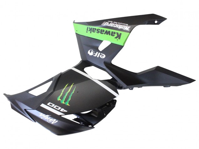 Kawasaki EX400 Motorrad Verkleidung 2018-2024 - Matt Schwarz Grun Monster Showr Schnee